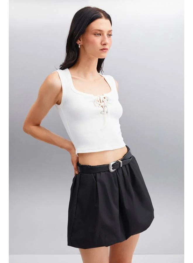 GRIMELANGE Grimelange Paolina Women's Crop Ecru Blouse