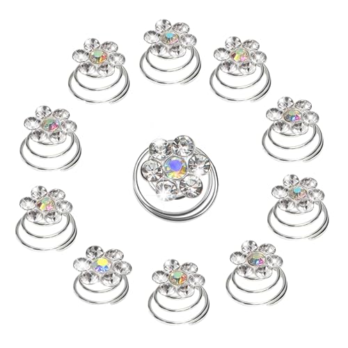 TUUXI 84 Pcs Spiral Hair Pins Hair Gems Rhinestone Hair Screws Twister Flower Hair Decorations for Women Wedding Bridal Prom - Image 1