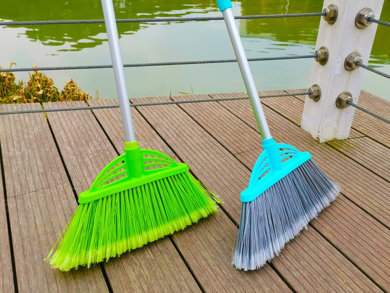 Xifando Three-Section Telescopic Aluminum Alloy Rod Long-Handled Broom (Light Blue) - Image 3