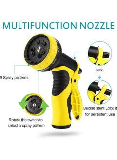 Rock Pow Garden Hose 50 FT, Expandable Garden Hose with 9 Spray Pattern Nozzle, 1/2'' & 3/4'' Solid Brass Connectors, Lightweight Durable 3800D Expandable Hose Pipe with 3 Layer Latex, Easy Storage  - Image 3