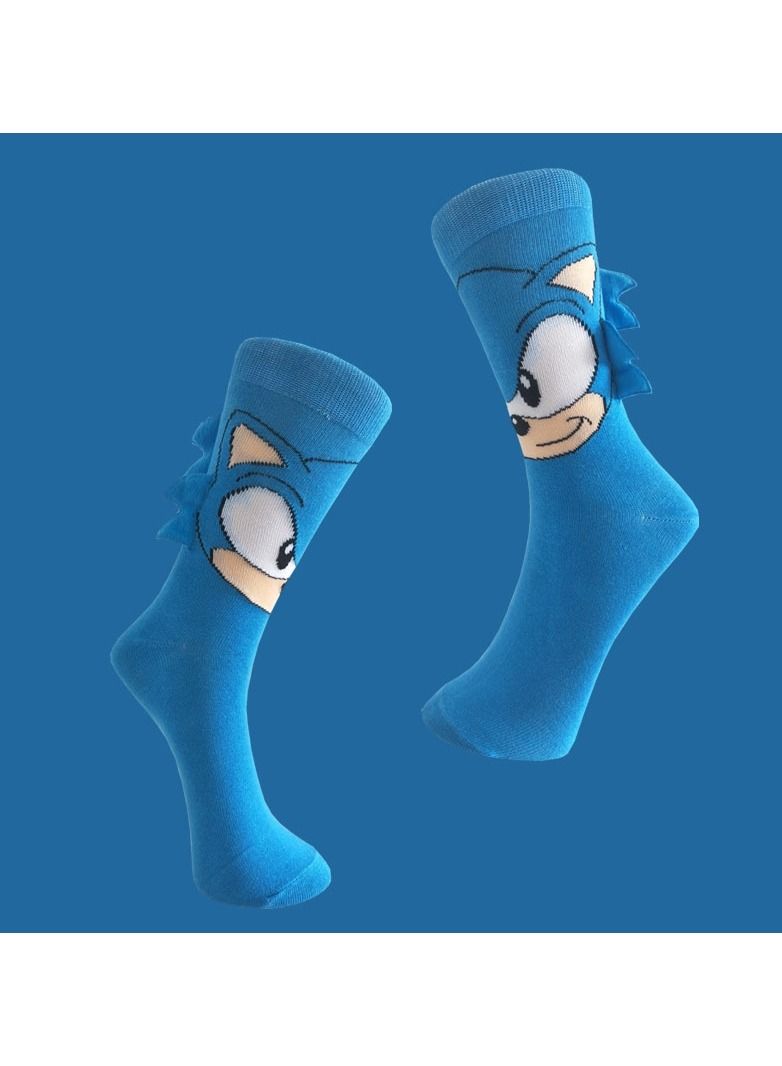 Vintage Fashion Men Women Uni Casual Cartoon Sony the hedgehog Socks  - Image 1