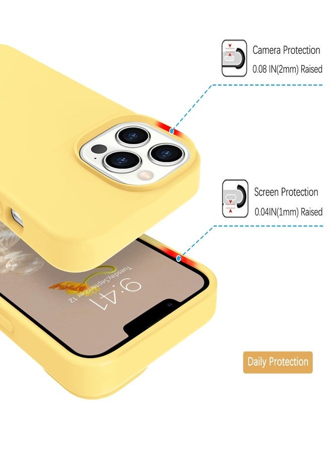 BENTOBEN for iPhone 13 Pro Case, Soft Silicone Gel Rubber Bumper Microfiber Lining Hard Back Shockproof Protective Phone Cover for iPhone 13 Pro 6.1", Yellow - Image 3