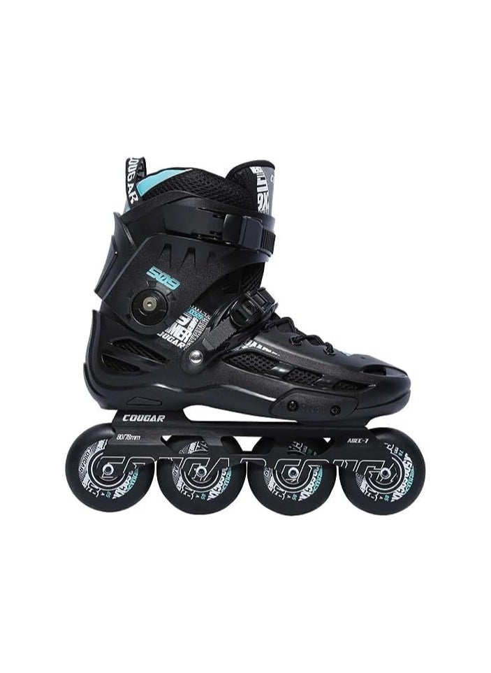 Cougar COUGAR Roller Skate Shoe Cougar Model 509 For Adult Adjustable Roller Skates with 4 Illuminating Pu Wheels, Outdoors and Indoors Roller Blades for Boys Girls Beginners Color : Black Size : 43  - Image 2