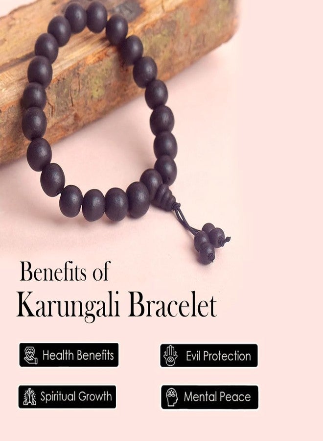 SATVIK OSOC™ Certified 100% Natural Govt. lab Certified 10 MM Karungali Bracelet for Men Women - Black Authentic Ebony Wood Matt Finish Karungali Bracelet for Daily Use - Image 3