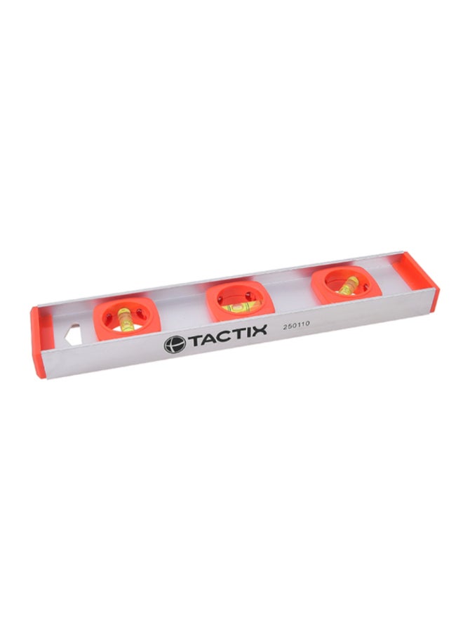 Tactix 3-Vails Aluminium I Style Level White and Orange 300 mm 250110
