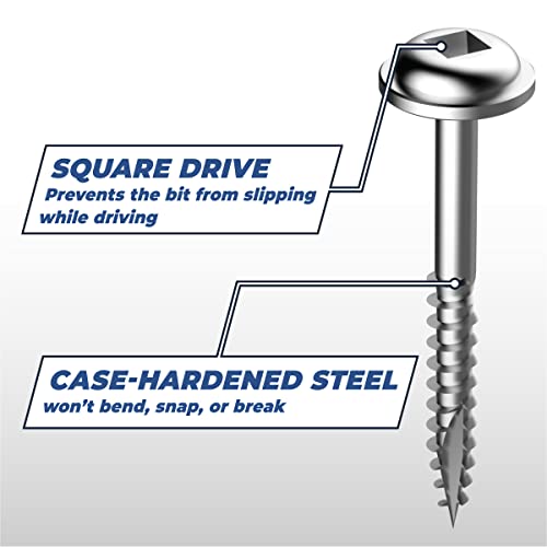 Kreg SML-F125-500 Zinc Pocket Screws, 1 1/4 Inch, 7 Fine Thread, Maxi-Loc Head (500 Count) - Image 5