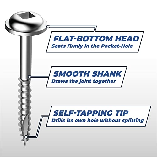 Kreg SML-F125-500 Zinc Pocket Screws, 1 1/4 Inch, 7 Fine Thread, Maxi-Loc Head (500 Count) - Image 4