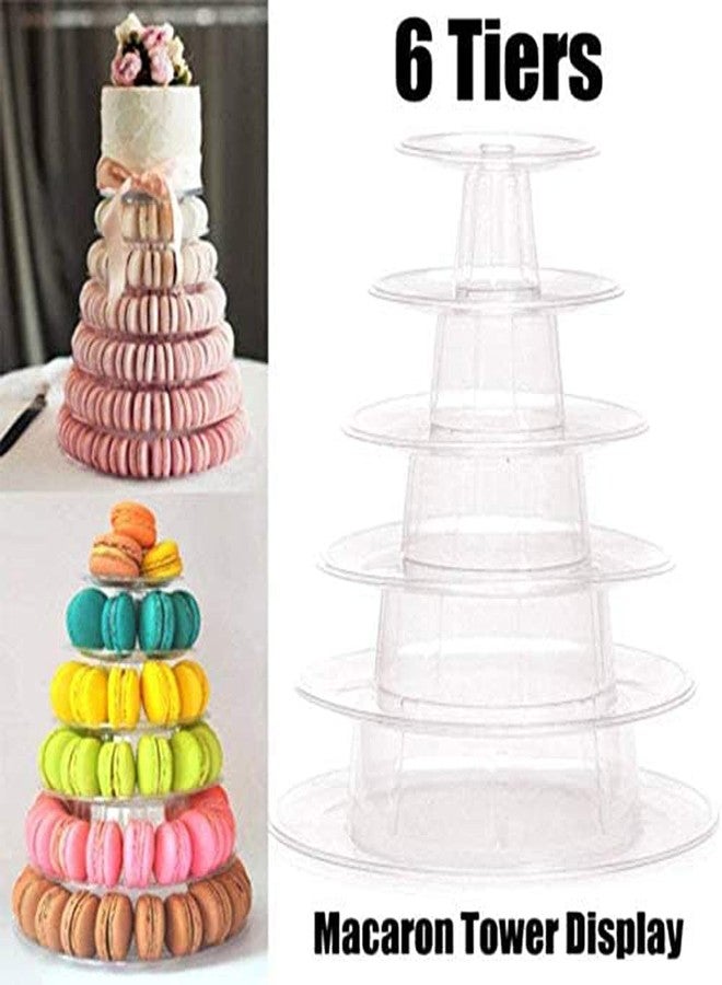 Candora 6-Layer Macaron Display Stand Cake Stand Macaron Tower Wedding Display Stand(2 Sets) - Image 4
