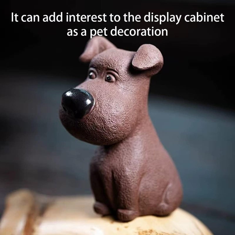 EAEDMY Various color options Purple Sand Tea Pet Angry Cat Bat Tortoise Puppy Figurine, Cute Kungfu Tea Pet Gift for Tea Lover Friend, Tea Table Desk Tearoom Home Decoration Ornament (2.Cute Puppy) Low maintenance - Image 4
