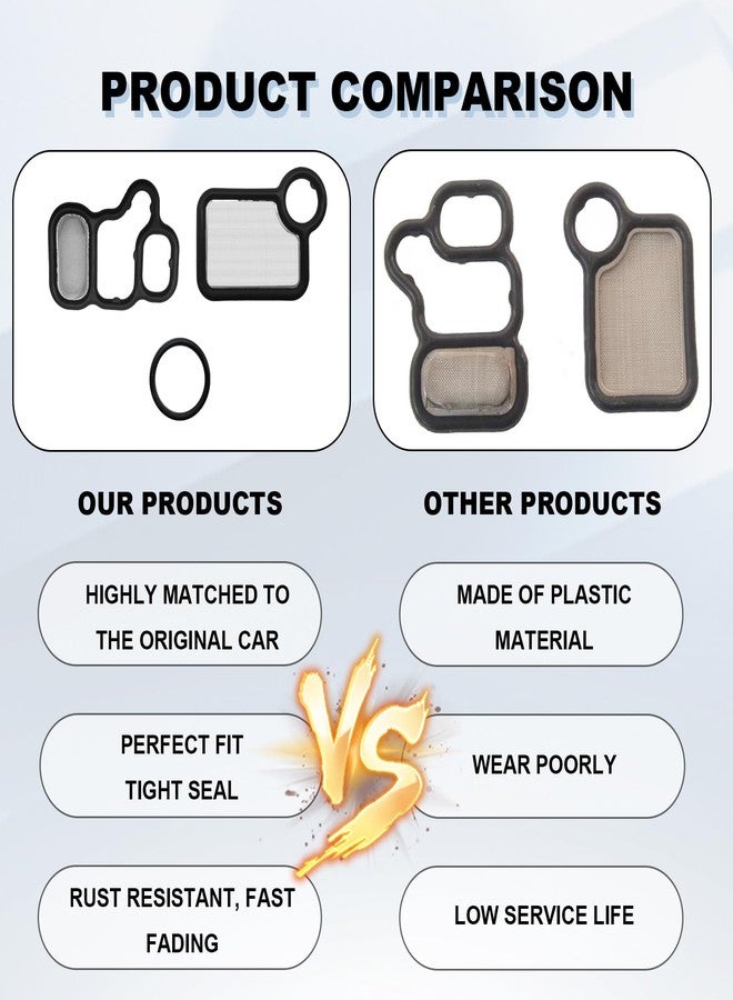 RBOKO Solenoid Gasket Valve Cover Set, olenoid Valve Replacement Parts. Compatible with Honda Civic Accord CR-V Element Fit, Acura RSX TSX, 15845-RAA-A01 15815-RAA-A02 91319-PAA-A01 - Image 5