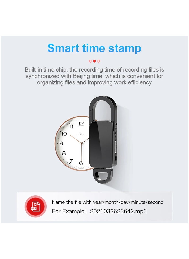Generic - Keychain Voice Recorder,Portable Voice Activated Recorder,Noise Reduction Digital Audio Recorder for Lectures/Interview/Meeting 8GB - Image 1