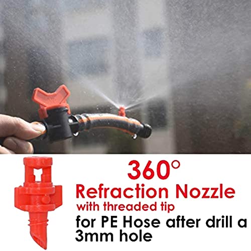 APPSTER (100pcs) Sprinkler 360 Degree Refraction Watering Sprayer Misting Nozzle Irrigation System for Plants, Garden Lawn, Greenhouse & Agriculture - 100 Pcs - Image 4