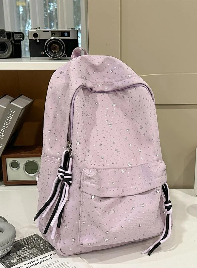 Take Two Purple Embellished Zip Closure Backpack