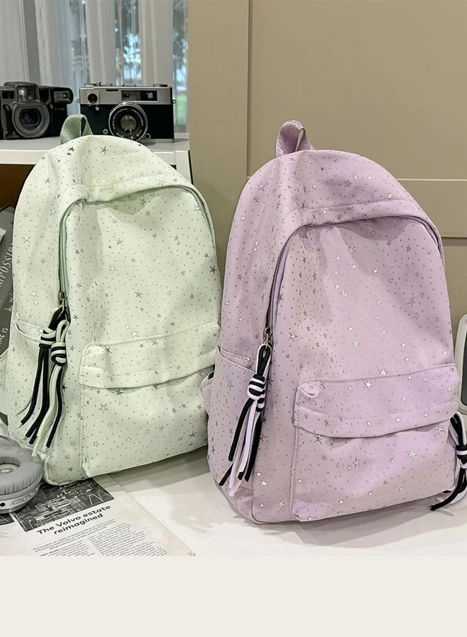 Take Two Purple Embellished Zip Closure Backpack