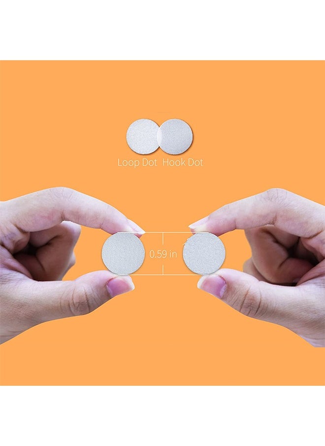 Self Adhesive Dots 300pcs (150 Pairs) 0.59" Diameter Sticky Back Hook and Loop Coins for School, Office, Home, Mounting Arts & Crafts