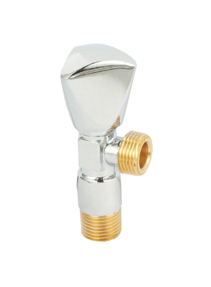 Silver Corner Stop Valve – 1/2-inch Inlet/Outlet – Attractive and Durable Pipe Body – Corrosion-Resistant Pipe Fitting, Suitable for Domestic and Industrial Use - Image 1