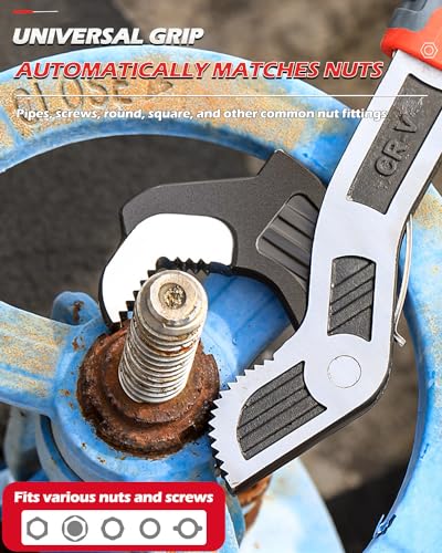 Dromco Adjustable Multi-function Self-locking Universal Soft Grip Plumbing Spanner, Self-Adjusting Quick Power Grip Tool (8 Inches, 9-25 mm) - Image 5