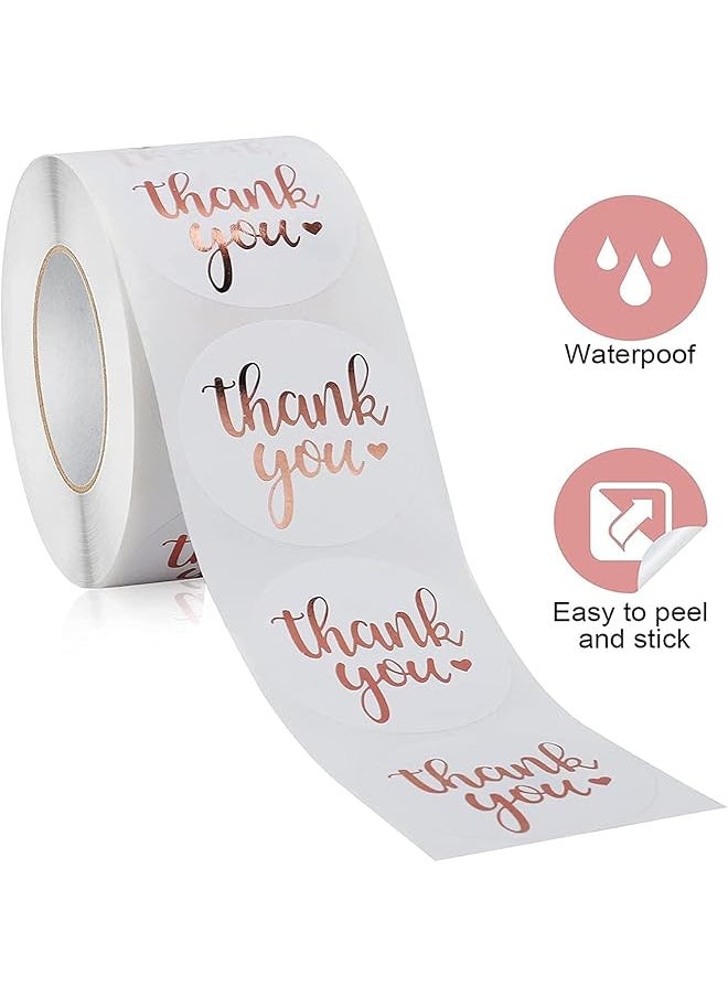 X spring Thank You Stickers 1500 Pcs Rose Gold Thank You Stickers Labels 2.5Cm Thank You Sealing Stickers Thank You For Coming Stickers For Birthday Wedding Party Gift Wrap Bag  - Image 2