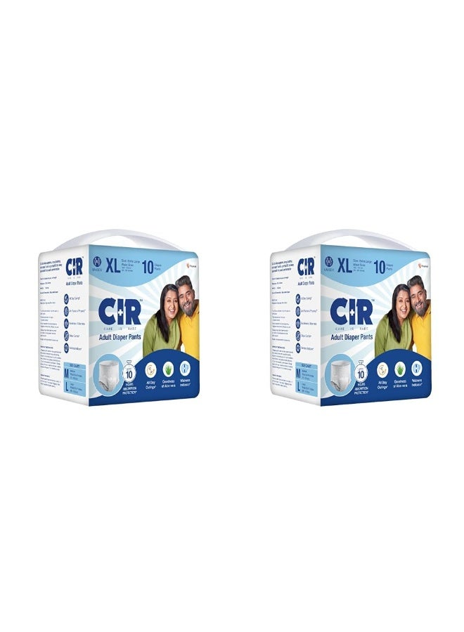 CIR Adult Diaper Pants Style | Adult Diaper Extra Large (XL)|Waist  |10 hr Absorption-Protection | Unisex with Wetness Indicator | Odor Control | Goodness of Aloe Vera | 10 units