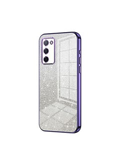 HuHa Case Cover For OPPO A55 5G / A56 / A53s 5G Gradient Glitter Powder Electroplated Phone Case Purple 