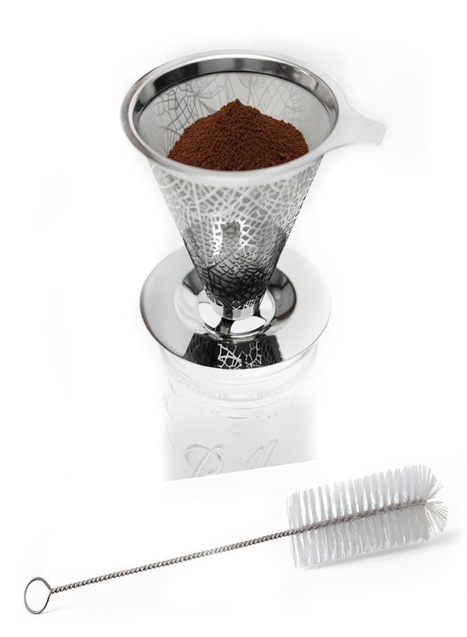 Yitee Reusable Stainless Steel Pour Over Drip Coffee Filter for Mason Jars,Fits Wide Mouth & Regular Jars, Manual Brew Coffee Dripper,No Paper Filters Needed,Rustproof,Dishwasher Safe - Image 4