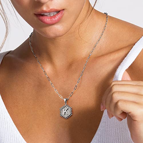 M MOOHAM Dainty Silver Necklaces for Women - Letter Initial A Necklace Choker Necklace Silver Layered Necklaces for Women Set - Image 3