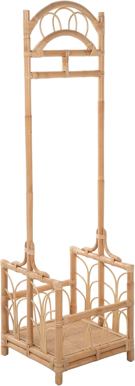 Kouboo حامل المعاطف الحريري من كوو بو مع رف للأحذية بني فاتح - Image 1