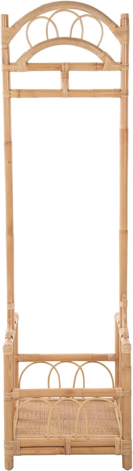 Kouboo حامل المعاطف الحريري من كوو بو مع رف للأحذية بني فاتح - Image 3