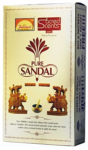 Parimal Sacred Scents Natural Pure Sandal Incense Sticks Box | 6 Packs of 28 Grams in a Box | Export Quality - Image 3