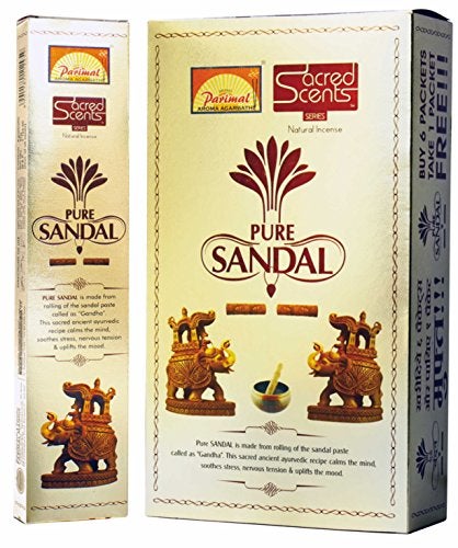 Parimal Sacred Scents Natural Pure Sandal Incense Sticks Box | 6 Packs of 28 Grams in a Box | Export Quality - Image 4