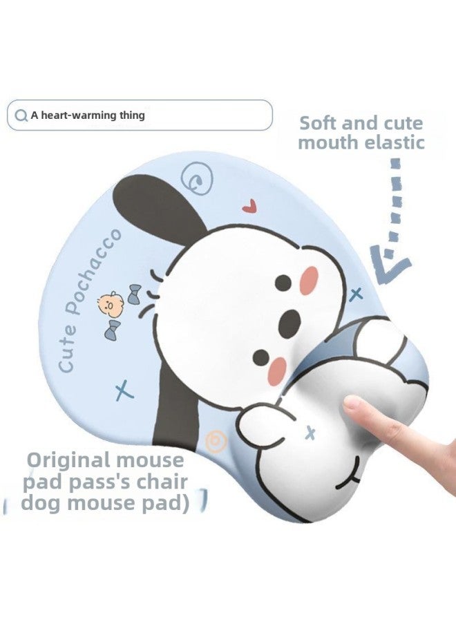 Pacha Dog Wrist Guard Mouse Pad Wrist Guard Table Mat Cute Keyboard Hands Instagram Style Girl's Keyboard Mat Office-pattern:Good Luck Lotus Mouse Pad + Keyboard Rest/Package 2-piece Set  - Image 2