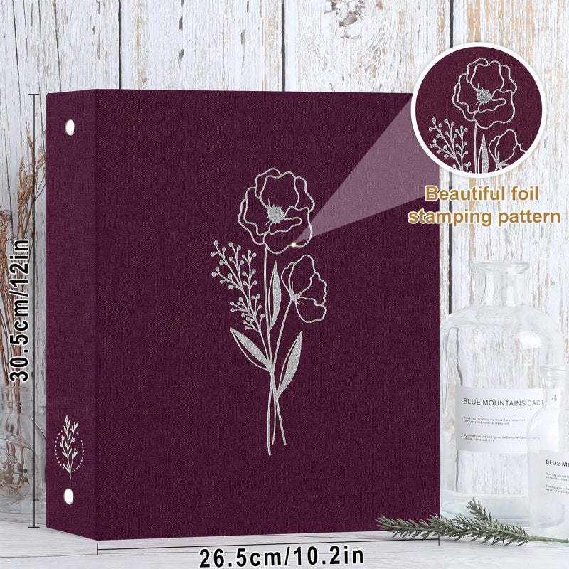 Lanpn Aesthetic A5 6 Ring Binder 2 Packs, Linen Hardcover 0.75 inch Small Round Rings Photocard Folder Holder Planner Fits A5 Paper for Office School Journaling Collections (Purple) - Image 2