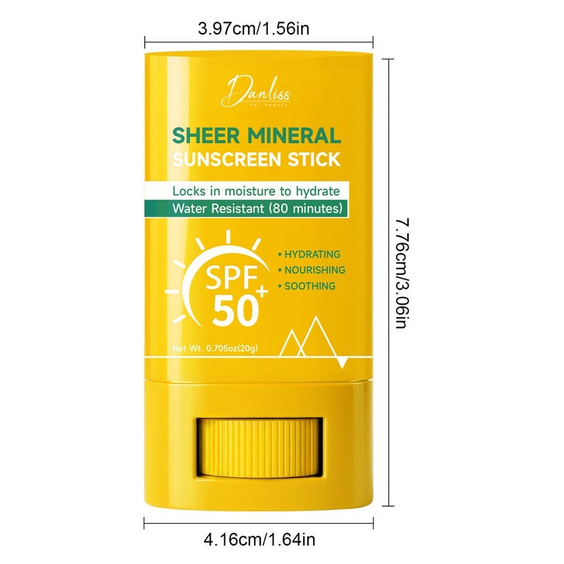 Danliss Sheer Mineral Sunscreen Stick SPF 50 - Waterproof, Moisturizing, Hydrating, Nourishing, Soothing - Portable Outdoor Skin  Care - Image 4
