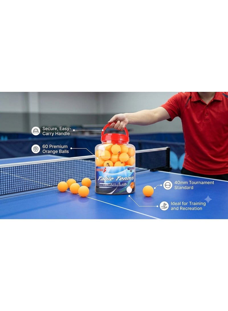 REGAIL Pack of 60 Table Tennis Balls – Durable Ping Pong Balls for Indoor & Outdoor Play, Training, Practice & Tournament Use - Image 4