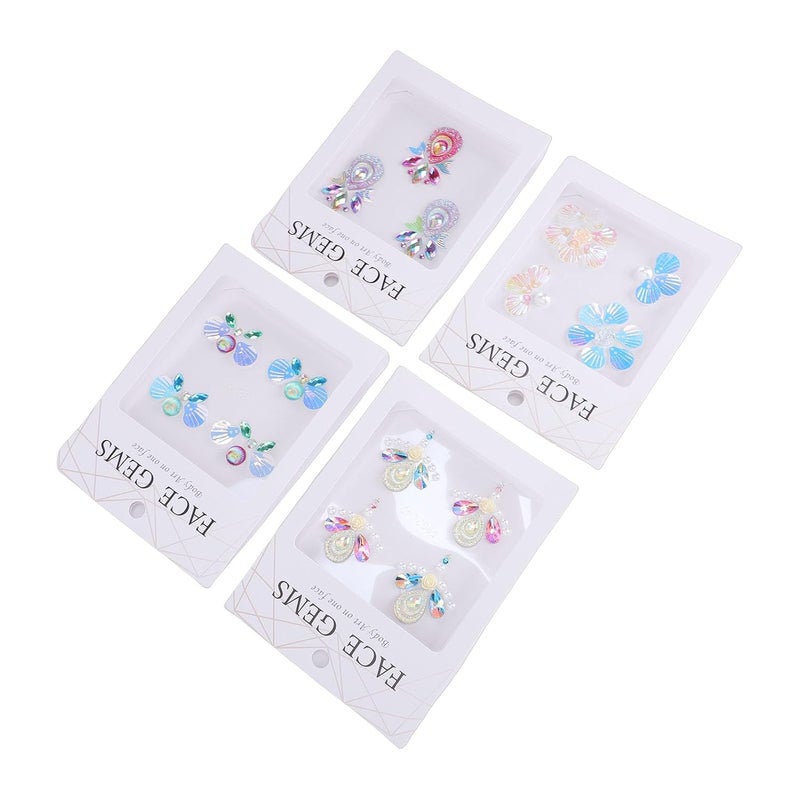 ZJchao Face Jewels Stick On Glitter Self Adhesive Face Rhinestones Stickers DIY Forehead Body Art Decals for Stage Party Wedding Elegant Shimmering Accents - Image 2