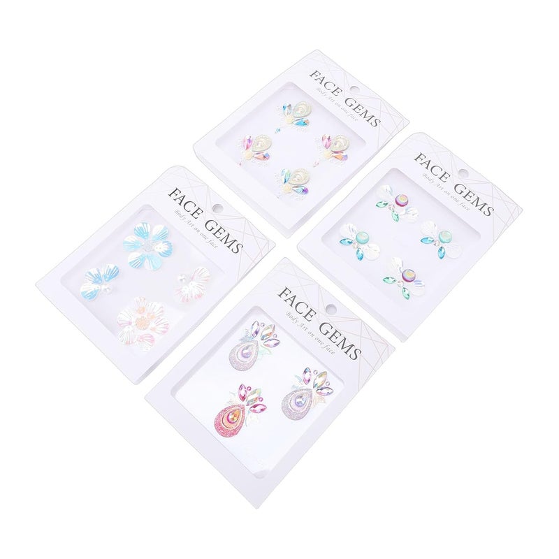 ZJchao Face Jewels Stick On Glitter Self Adhesive Face Rhinestones Stickers DIY Forehead Body Art Decals for Stage Party Wedding Elegant Shimmering Accents - Image 1