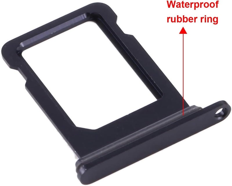 Perzework حامل درج بطاقة SIM بديل لجهاز iPhone 12 (أسود) مع حلقة مطاطية مقاومة للماء ودبوس إخراج (نسخة شريحة واحدة) - Image 2