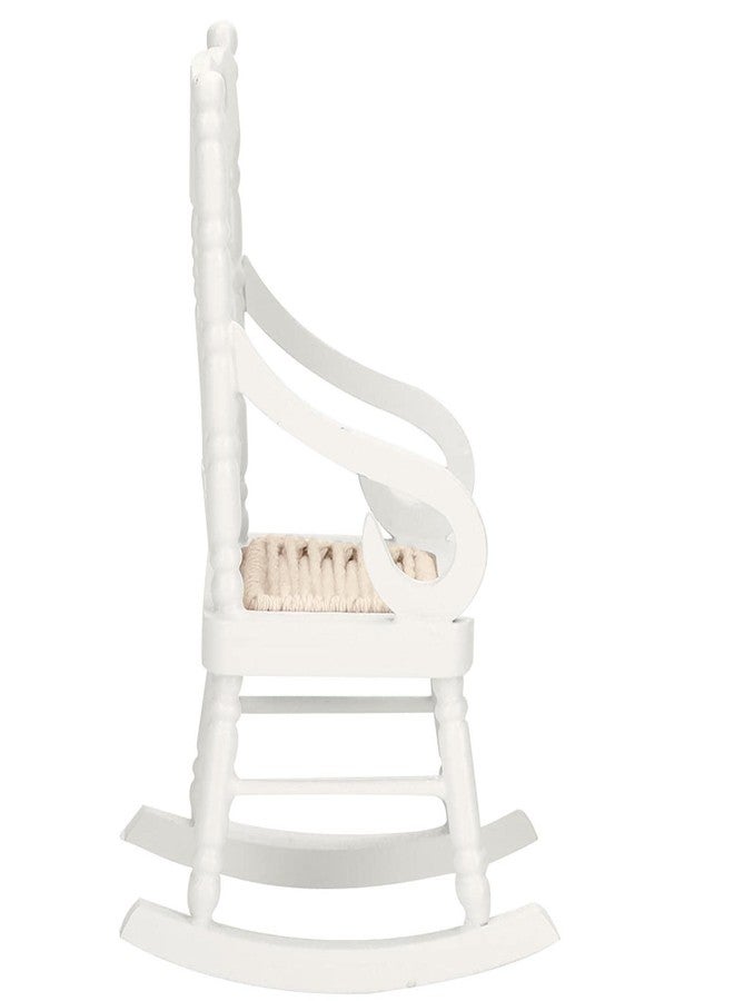 HEITIGN Dollhouse Miniature Rocking Chairs 1 12 Scale Dollhouse Furniture, Wooden Rocketing Dining Chairs for Doll House Living Room Decorations(White) - Image 5