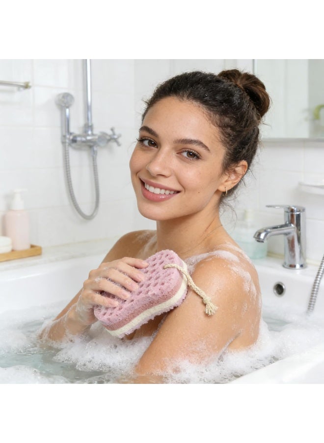 3 Pcs Bath Sponge for Women, Men, Kids, Sponge Loofah Body Scrubber Shower Sponge for Body Wash Bathroom, 3 Colors & Large Size Bathing Sponge Bathing Accessories(Large Size) - Image 3