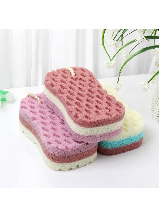 3 Pcs Bath Sponge for Women, Men, Kids, Sponge Loofah Body Scrubber Shower Sponge for Body Wash Bathroom, 3 Colors & Large Size Bathing Sponge Bathing Accessories(Large Size) - Image 2