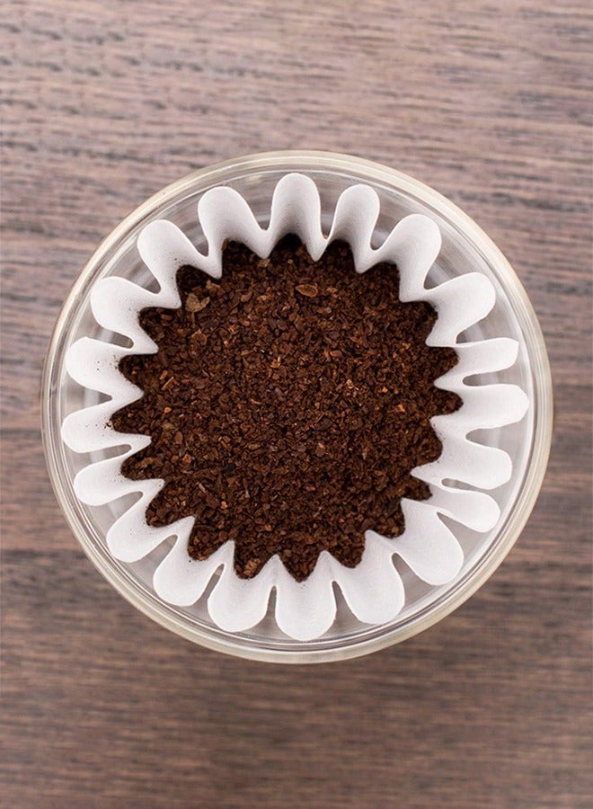 100 Count Wavy Drip Coffee Paper Filters for Traditional American Coffee Maker, 8-12 Cup Capacity, White - Image 5