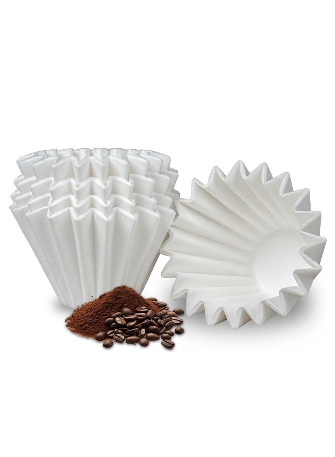 100 Count Wavy Drip Coffee Paper Filters for Traditional American Coffee Maker, 8-12 Cup Capacity, White - Image 1