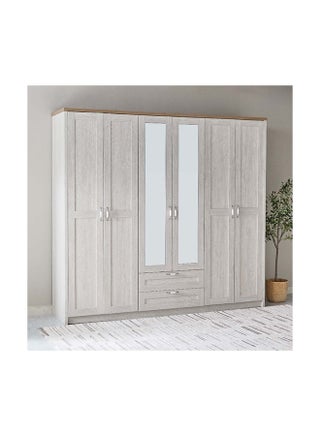 Brooklyn 6-Door Wardrobe with 2 Drawers and Mirror 240 x 220 x 55 cm - pzsku/ZE50D428C311C30BD0A99Z/45/_/1711192416/703c09df-c156-4098-9a7f-ce789f7e673f