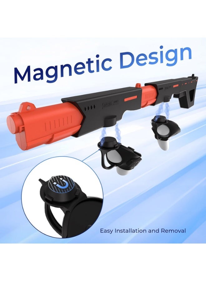 STARTRC GAMES Magnetic VR Machine Gun/Pistol Model Controller Holder for Meta Quest 3S / Quest 3 Handle Quick Release Gunstock Bracket Stand for Oculus Quest 3S Shooting Game Accessories(Black) - Image 3