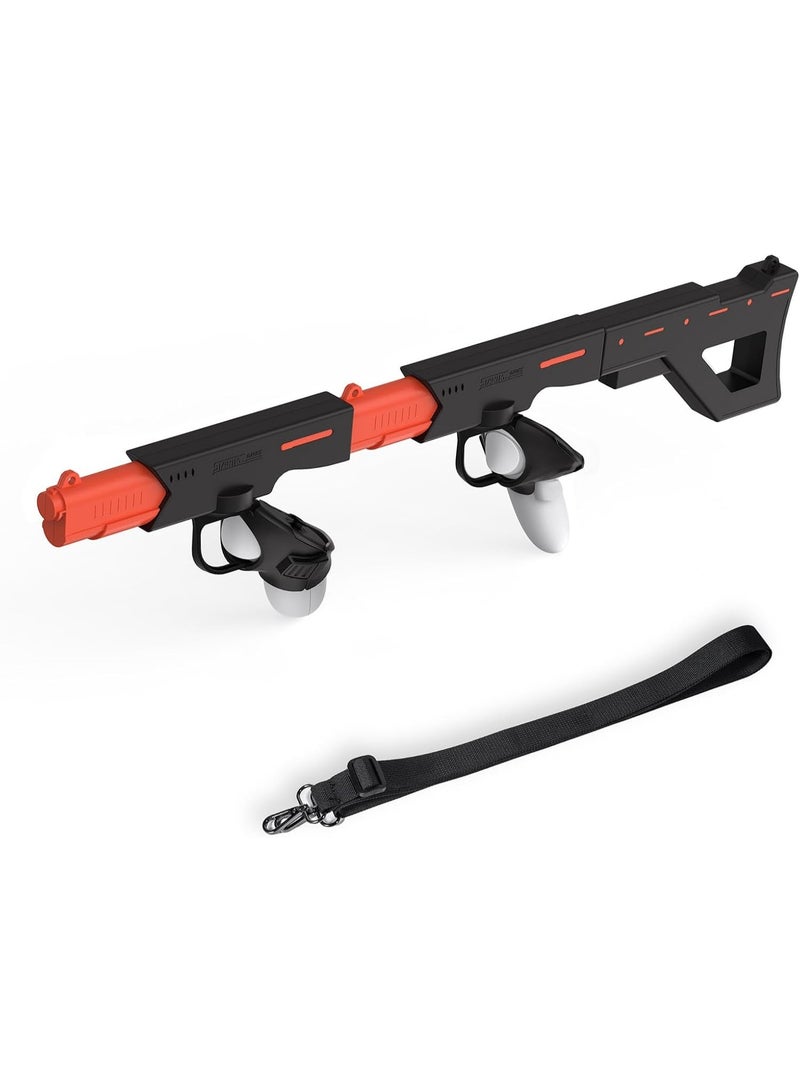 STARTRC GAMES Magnetic VR Machine Gun/Pistol Model Controller Holder for Meta Quest 3S / Quest 3 Handle Quick Release Gunstock Bracket Stand for Oculus Quest 3S Shooting Game Accessories(Black) - Image 1