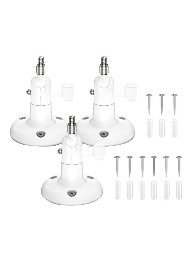 NIBEMINENT Pack Of 3 Adjustable Camera Wall Mount White/Silver  - Image 1