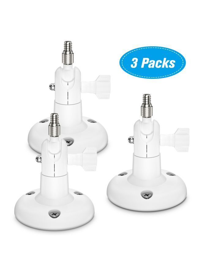 NIBEMINENT Pack Of 3 Adjustable Camera Wall Mount White/Silver  - Image 4
