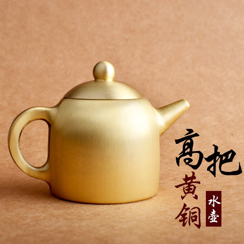 Brass Red Tassel Teapot Creative Gift Miniature Collectible Tall pot