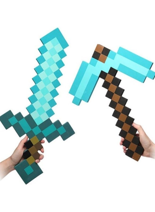 MINECRAFT - Minecraft Video Game Toy Sword and Pickaxe 2 in 1 Transforming Toy With Sound and Light Effects, Gift for Kids - Image 1