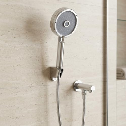 InArt® ABS 3-Function Hand Shower with 1.5 Meter Flexible Tube and Wall Hook, Chrome Finish | ABS Handheld Shower Head with Rain, Bubble Massage & Mist Spray | Easy-Clean Silicone Nozzles - Image 1